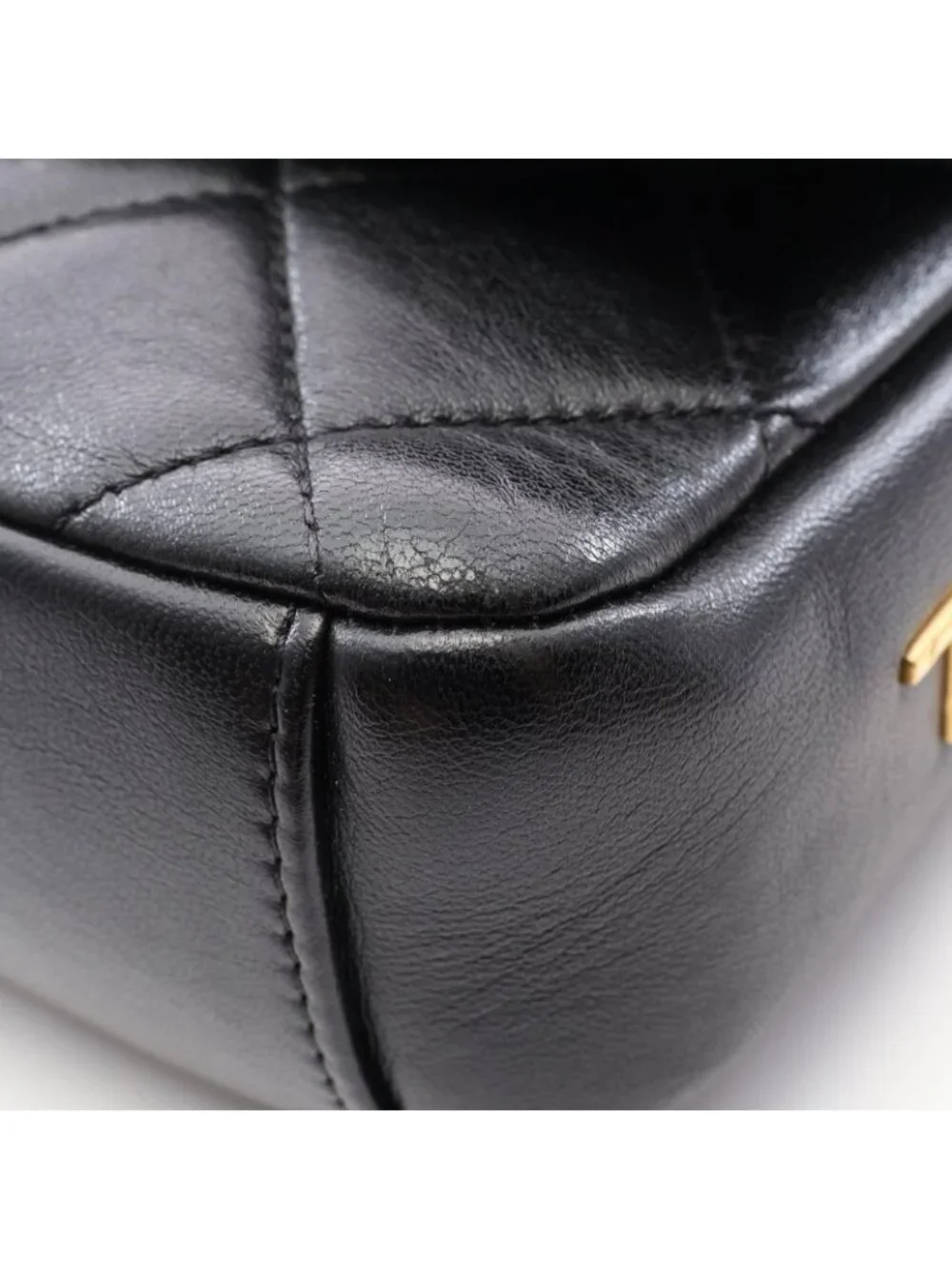 Chanel Shoulder Bag Quilted Black Lambskin 2-Way Chain